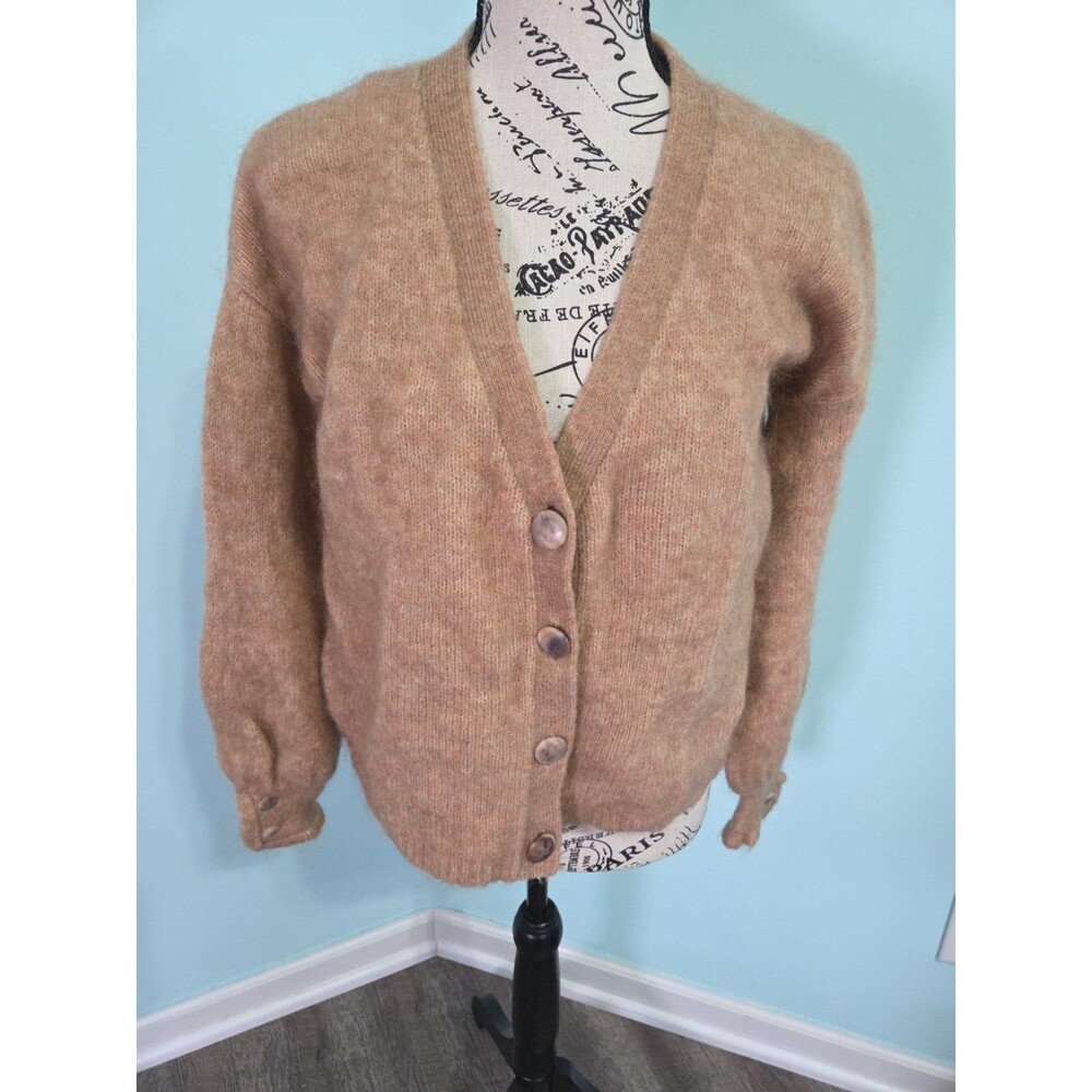 SEZANE Cardigan Mia Sweater Mohair Wool Stretch Knit V-Neck extra small